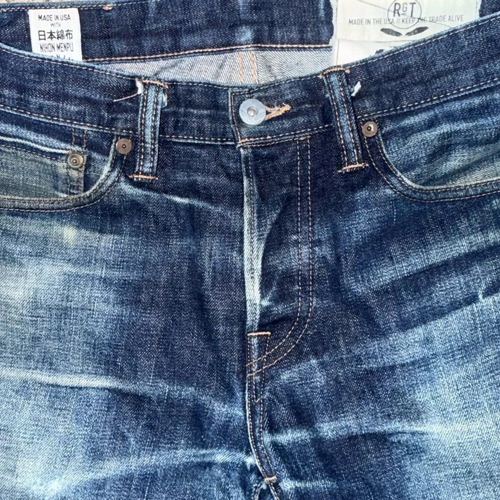 ROGUE TERRITORY SK Japanese Selvedge Faded Raw Blue Denim Jeans USA Men's 29